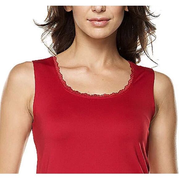 Susan Graver Womens 3X Set of 2 Tanks Tops Platinum Gray Sparkles Lace Trim NWT - Picture 5 of 5